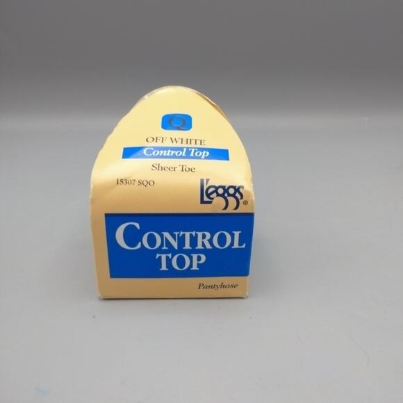 vintage L'Eggs Sheer Control Top Size Q Off White Sheer Toe Sealed USA - Picture 1 of 5